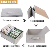 OVAKIA Foldable Fabric Storage Boxes Set of 4 Grey Organiser System view 7