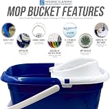 TDBS Colour Coded Mop Bucket 12L with Wringer and Handle Blue view 2