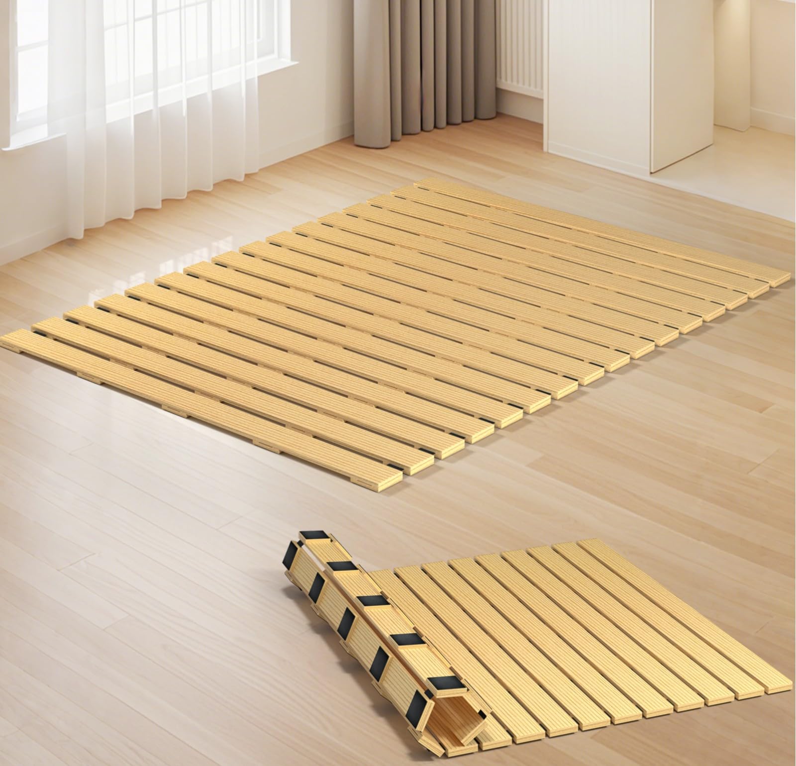 Japanese Tatami Mat Floor Bed, Knotless Solid