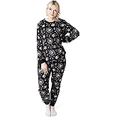 Disney The Nightmare Before Christmas Womens Pyjama Set | Velour Fleece Adults Jack Skellington Graphic Long PJ