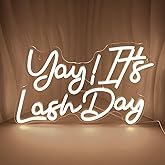 JEDAEMEN Neon Sign for Wall Decor, Warm White LED Light, Lash Day, Salon Decoration, USB Powered