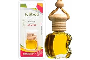 Kabod Citrus Orange Hanging Car Air Freshener | Essential Oil Diffuser | Natural Odor Eliminator | Fresh & Energizing Scent | Long-Lasting Fragrance | 10 ml