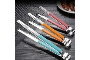 TXIN 3 Sizes BBQ Tongs, Colorful Professional Grill Tongs for Kitchen Cooking Serving, Stainless Steel Tongs for Grill Accessories