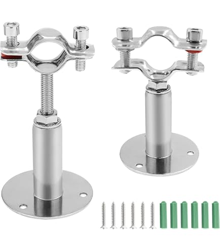 QWORK 2" Wall Mount Ceiling Mount Pipe Support, 2 Pack Adjustable - View #7
