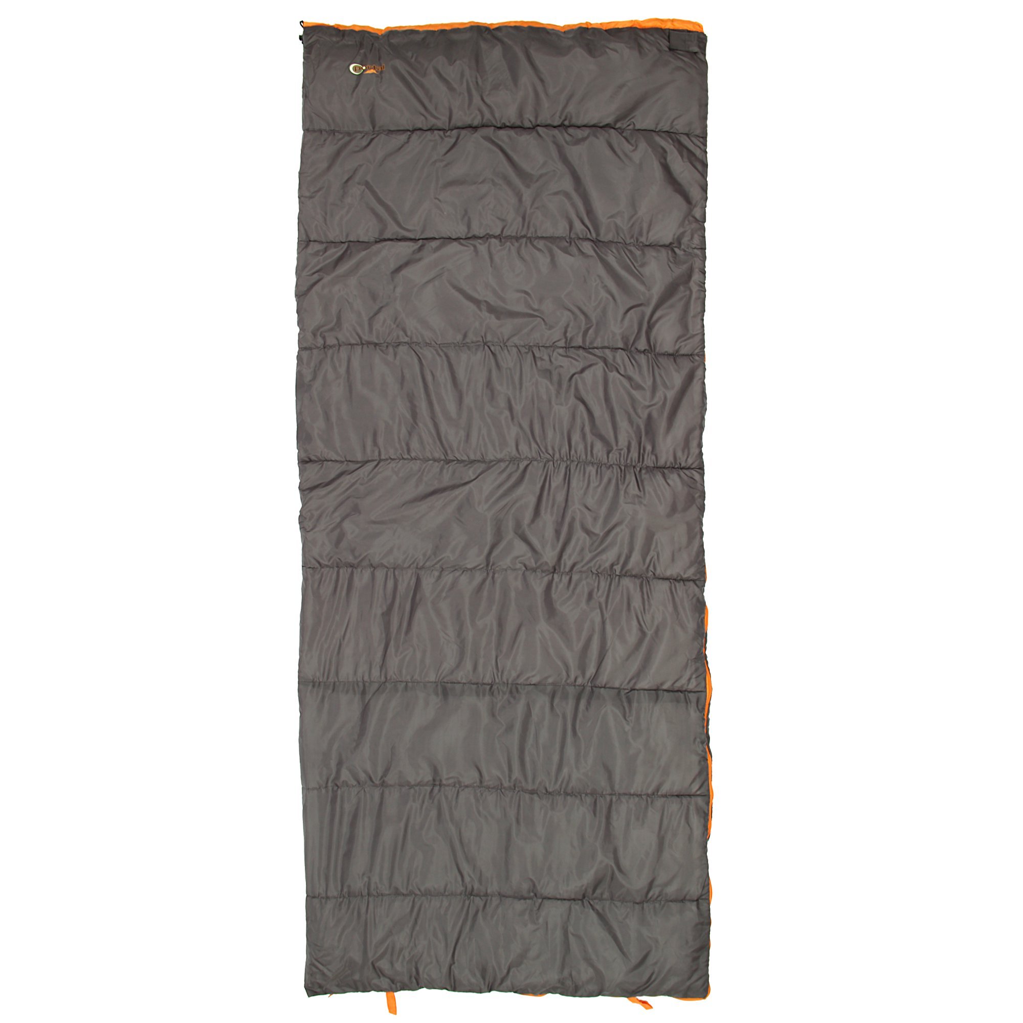 Portal Outdoor Nuvola Easy Care Summer Envelope Sleeping Bag with Two-Way Zipper and Quick-Dry Lining, Charcoal/Orange