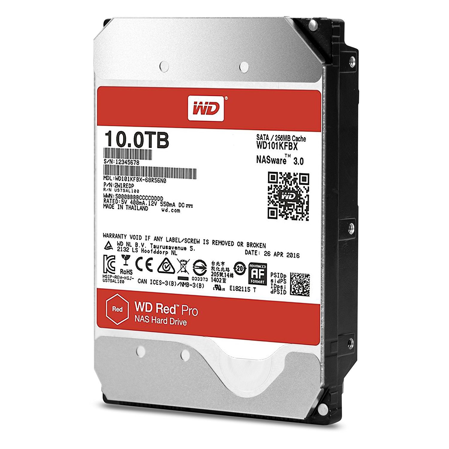 WD Red Pro 3.0"" SATA 6Gb/s 10TB 7200rpm HDD