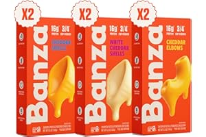 Banza Mac and Cheese Variety Pack - High Protein, Gluten Free, and Lower Carb Protein Mac and Cheese - 5.5oz (Pack of 6)