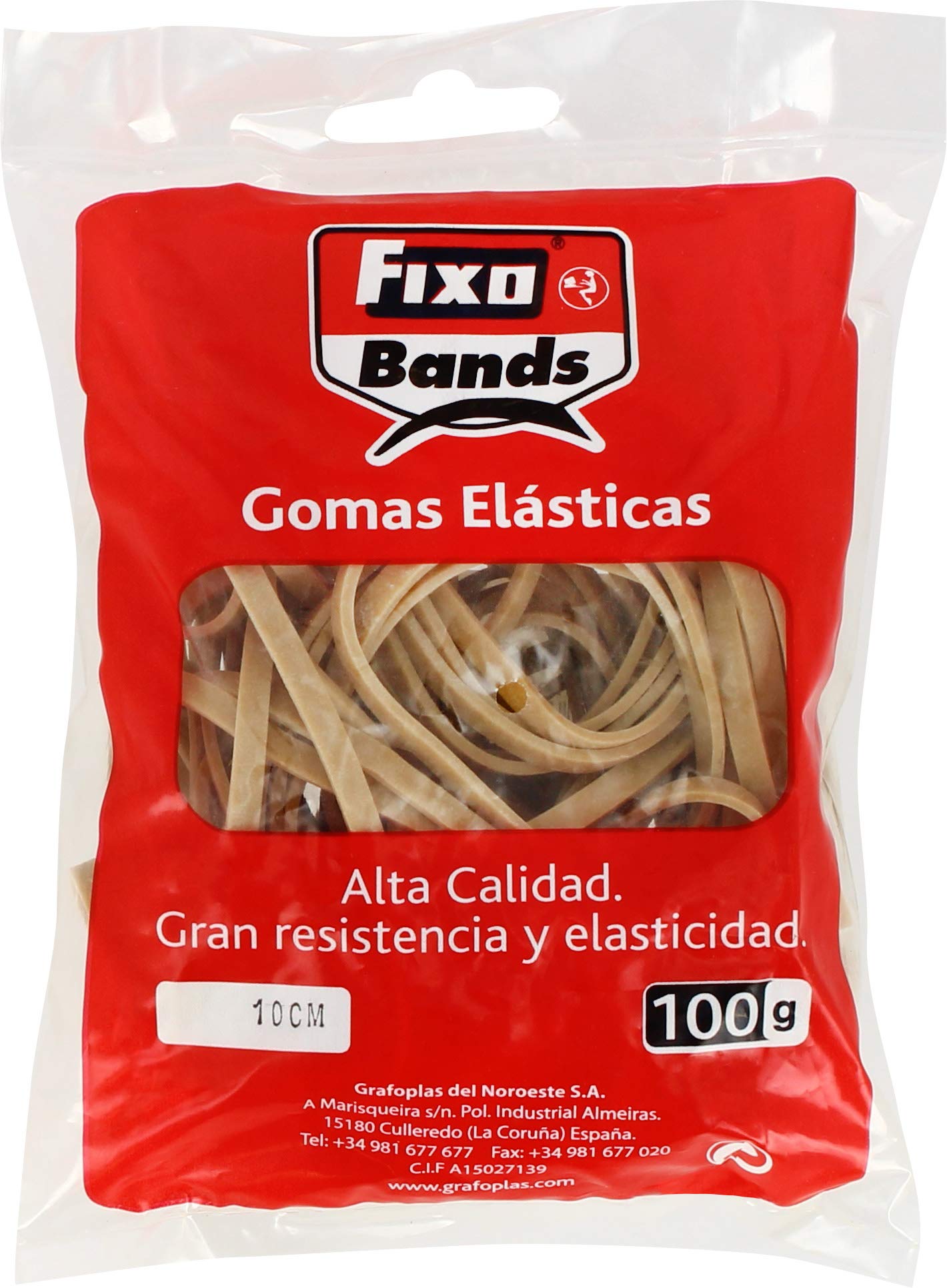 Fixo 56340 Elastic Rubber Bag, 100 g, Multicoloured, 4 mm x 10 cm