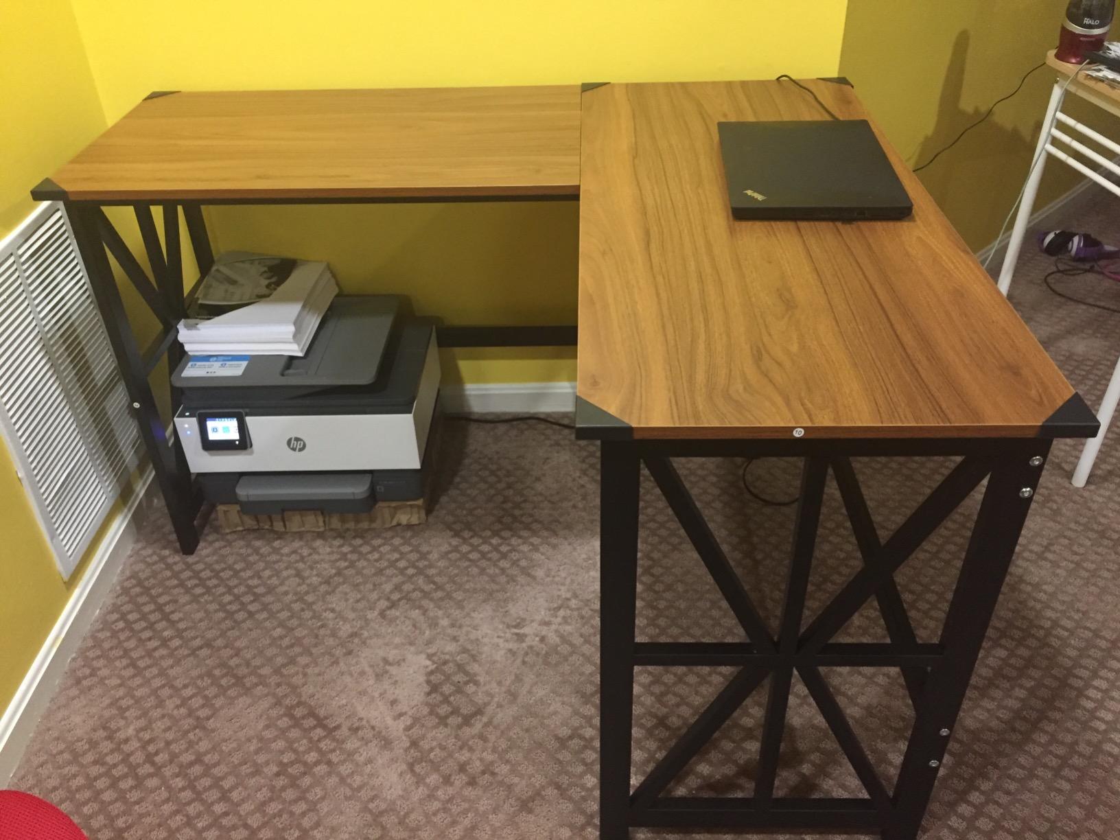 28/mo Finance GreenForest Large L Shaped Computer Desk,63.8 x 50