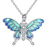 VONALA Butterfly Necklace S925 Sterling Silver Celtic Pendant Jewelry Gifts for Friend Women