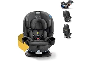 Graco Turn2Me 3-in-1 Rotating Convertible Car Seat, Manchester, Rear-Facing Rotation, Forward-Facing Mode, Highback Booster Up to 100 lbs, Adjustable Headrest & Harness, Steel Reinforced Frame