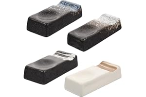TIKODIDA Ceramic Chopsticks Rests Set 4Pcs Japanese Style Tabletop Fork Spoon Holders for Household Dining