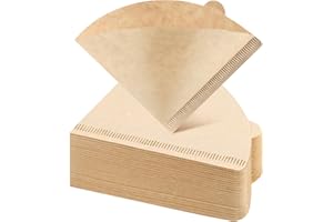 100 Count Coffee Filters, Size 02 Cone Coffee Filters, Unbleached Pour Over Coffee Paper, V02 Natural Disposable Coffee Filte