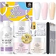 BORN PRETTY Acrylic Powder And Liquid Set Acrylic Nail Kit - 30g(1oz) Clear Nude Pink Acrylic Powder And Monomer Liquid Set Acrylic Starter Kit Nail Powder Kit for Acrylic Nails Extension Beginner set