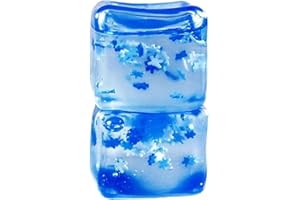 2 Pcs Ice Cube Fidget Toy Stress Relief Exquisite Snowflake Ice Cube Stress Ball Flexible Portable Fidget Squeeze Toy for Kid