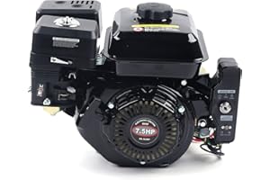 Knwigoe 7.5 HP Go Kart Engine 212cc 4 Stroke Gas Engine Recoil/Electric Start Mini Engine Motor Horizontal Shaft with Single Cylinder System for Go Kart Compressors Trencher Lawn Mover