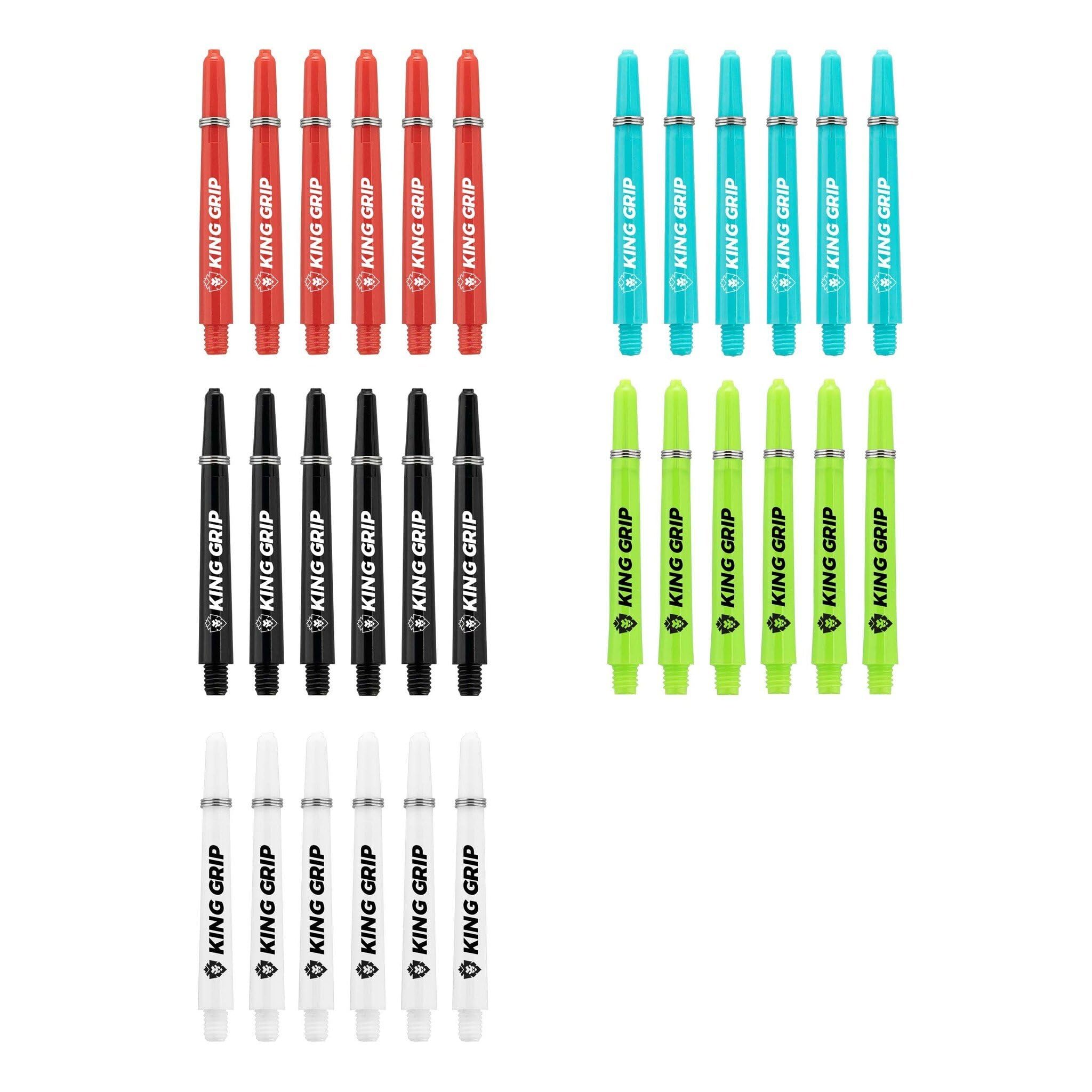KOTO darts Shafts Collection Short, 30 Shafts, Nylon Shafts Red, Black, Blue, White, Green