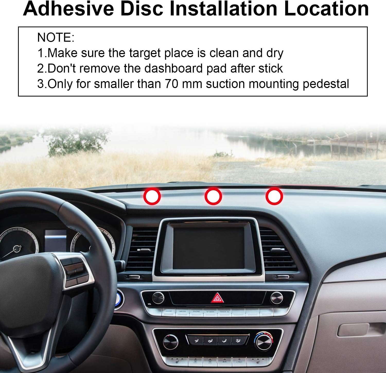 8 Pieces Disc Dashboard Pad Suction Cup Mounting Disc Adhesive Dashboard Mount Disc Stick on