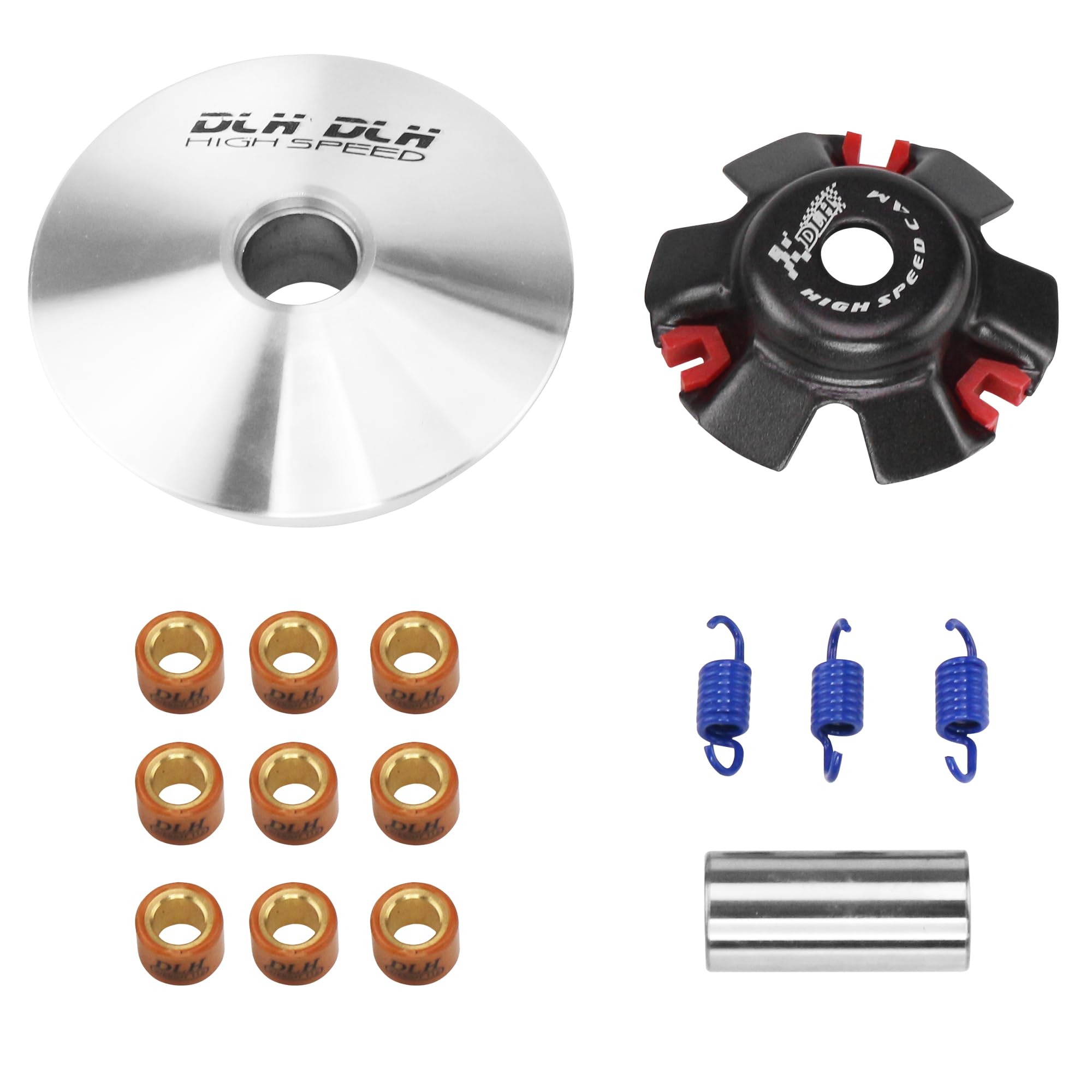 Photo 1 of 125cc 150cc Racing Scooter Variator Kit Variator Assembly Roller Drive Wheel with 10g 11g 12g Roller for Scooter Moped ATV 4 Stroke GY6 152QMI 157QMJ EngineFront Clutch, Red