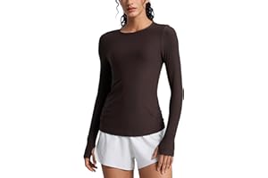 CRZ YOGA Womens Cloudweight Long Sleeve Workout Tops Lightweight Athletic Basic Shirts Soft Casual T-Shirt with Thumb Hole