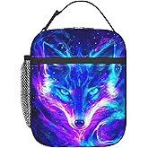 Wolf Lunch Box for Girls Women Men Wolf Insulated Lunch Bag Animal Lunchbox Anime Thermal Reusable Lunch Cooler Totes Meal Tote Kit for School Picnic Work Office Hiking