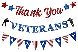 FHGG Thank You Veterans Decorations Banner Thank You to Our He roes Banner We Are So Proud of You for Veterans Police Military Army Employees, Memorial Day Veterans Day Party Decorations