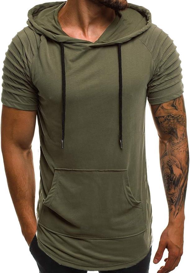 Sudadera con Capucha de Manga Corta para Hombre con diseño de Hip Hop y HipHop, para Gimnasio Sudadera con Capucha de Manga Corta para Hombre con diseño de Hip Hop y HipHop, para Gimnasio