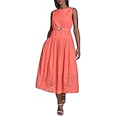 Karl Lagerfeld Womens Scoop Neck Sleeveless Midi Sheath Dress