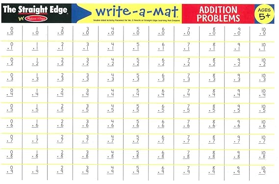 Melissa & Doug Addition Problems Write-A-Mat - 5006