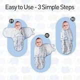 GLLQUEN BABY Baby Swaddle Wraps 0-3 Months 3 Pack Organic Cotton Sky Blue view 4