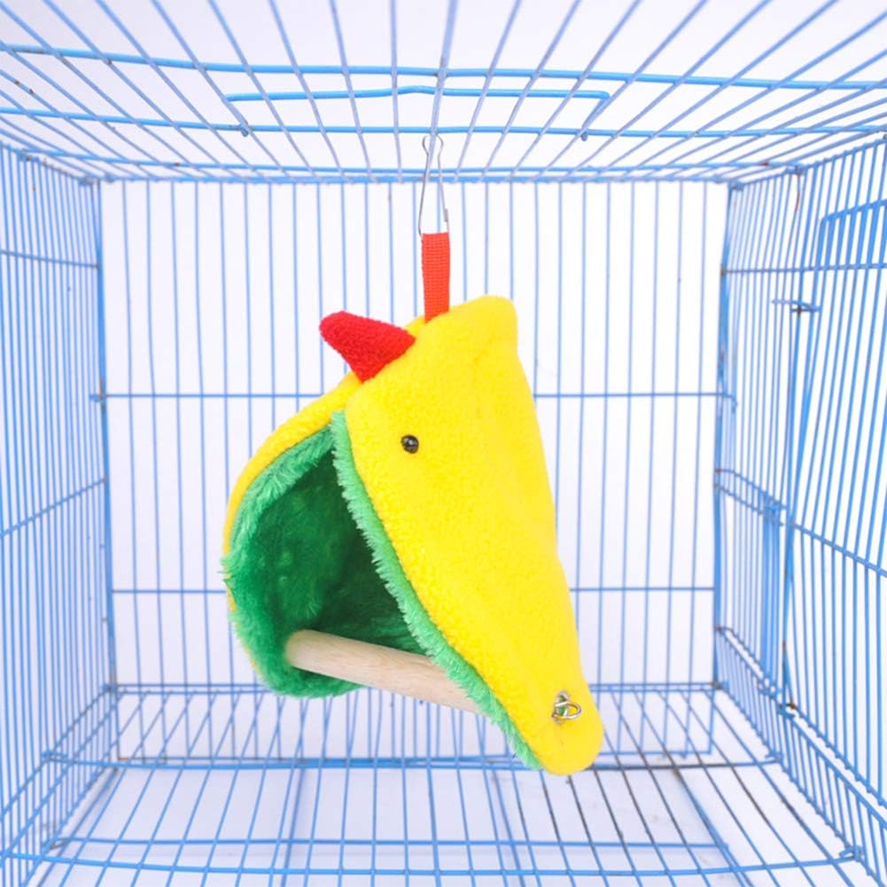 Winter Warm Bird Hammock Tent Parrots Hanging Nest Shed Hut，Small Birds Soft Plush Sleeping Bed Hideaway Cave for Parakeets Cockatiels Conures Lovebirds Finch，Cute Birdcage Perch Stand Swing Toy : Pet Supplies