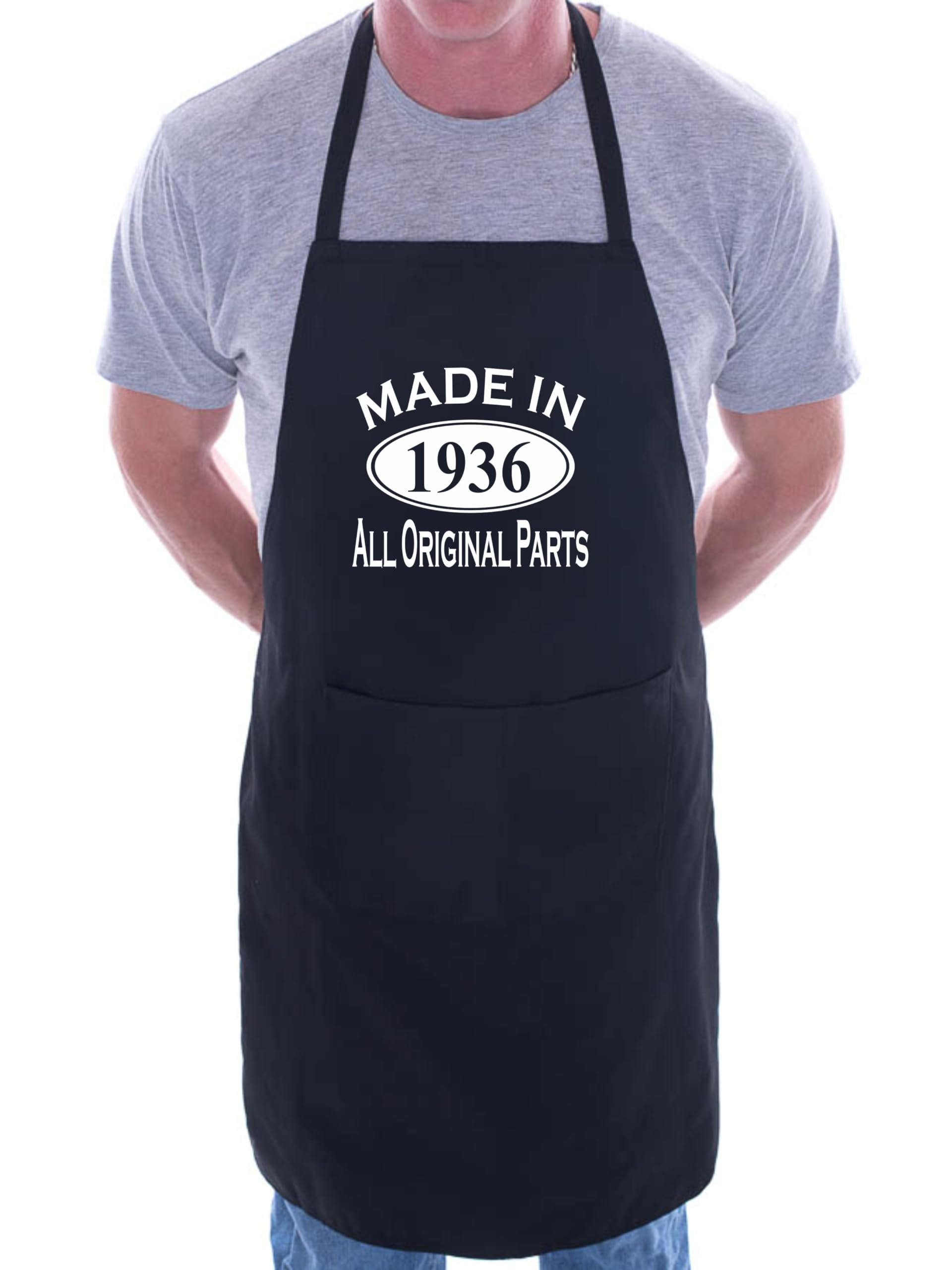 Print4U Made In 1936 90th Birthday BBQ Cooking Funny Novelty Apron Black