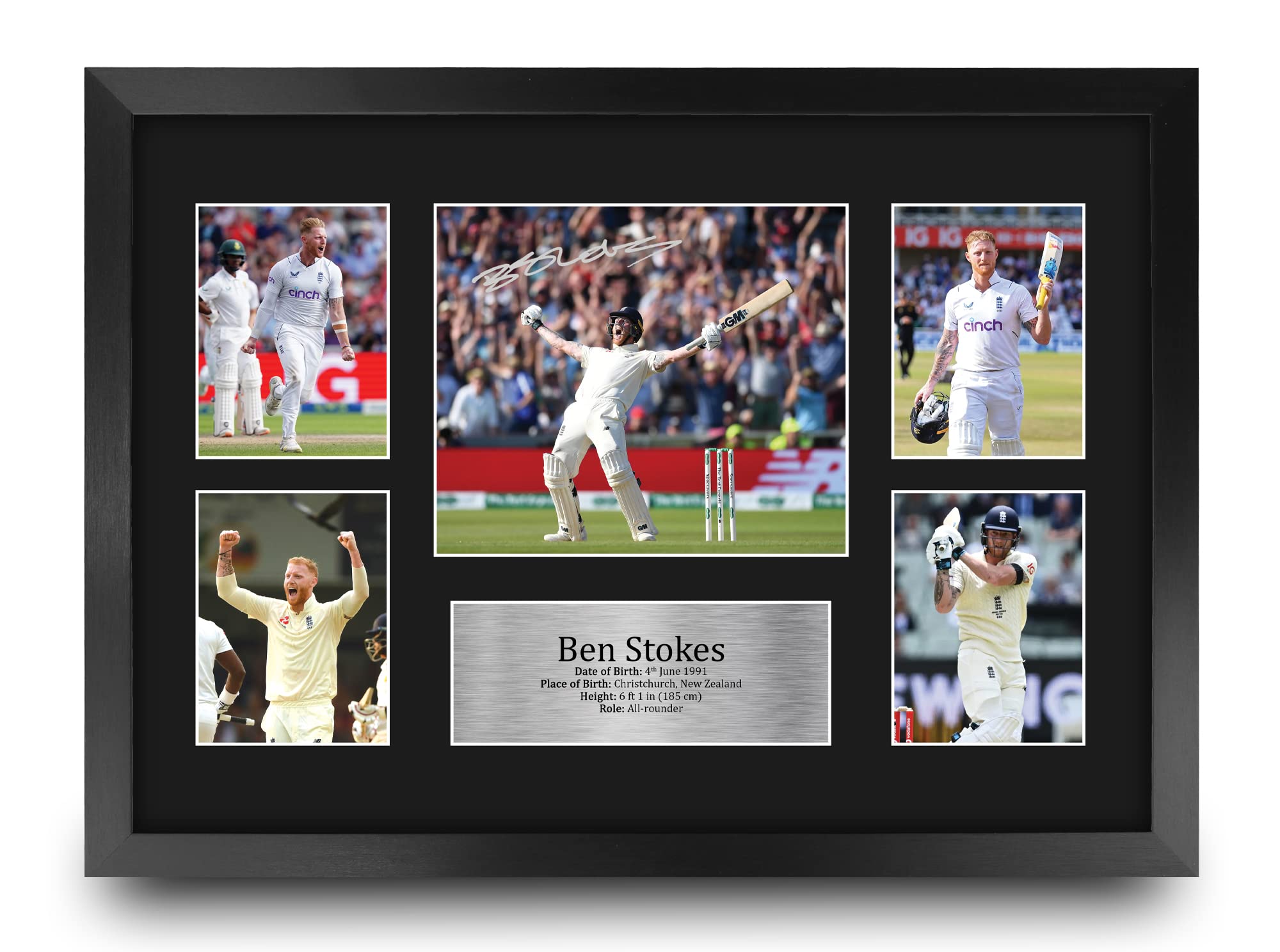HWC Trading FR A3 Ben Stokes England Gifts Printed Signed Autograph Picture for Cricketer Memorabilia Fans - A3 Framed