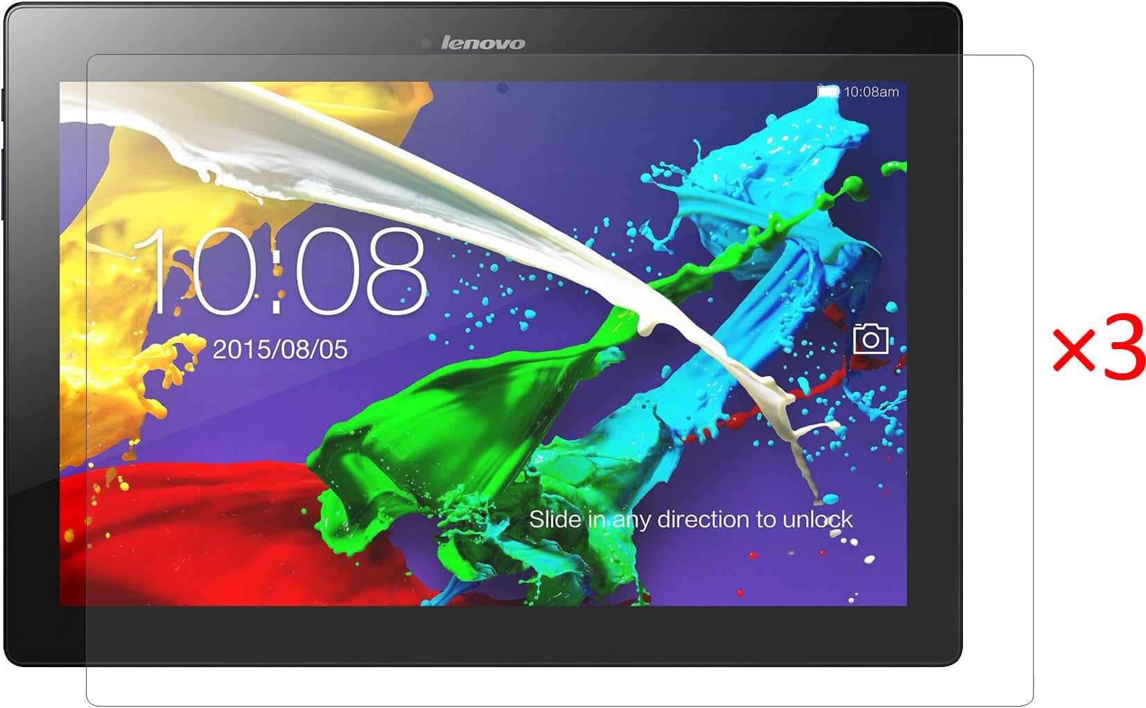 FanTEK Lenovo Tab 2 A10 A10-70 10-Inch Tablet Screen Protector - 3 Pack Ultra Thin Crystal Clear High Definition Anti-Bubble Cover Guard