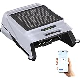 Pura V12 Solar Powered Automatic Pool Surface Skimmer Robot with APP Support,24/7 Continuous Cleaning, Dual Charging Options, Smart Obstacle Avoidance,150-um Filtration, OTA Upgrade (Grey)