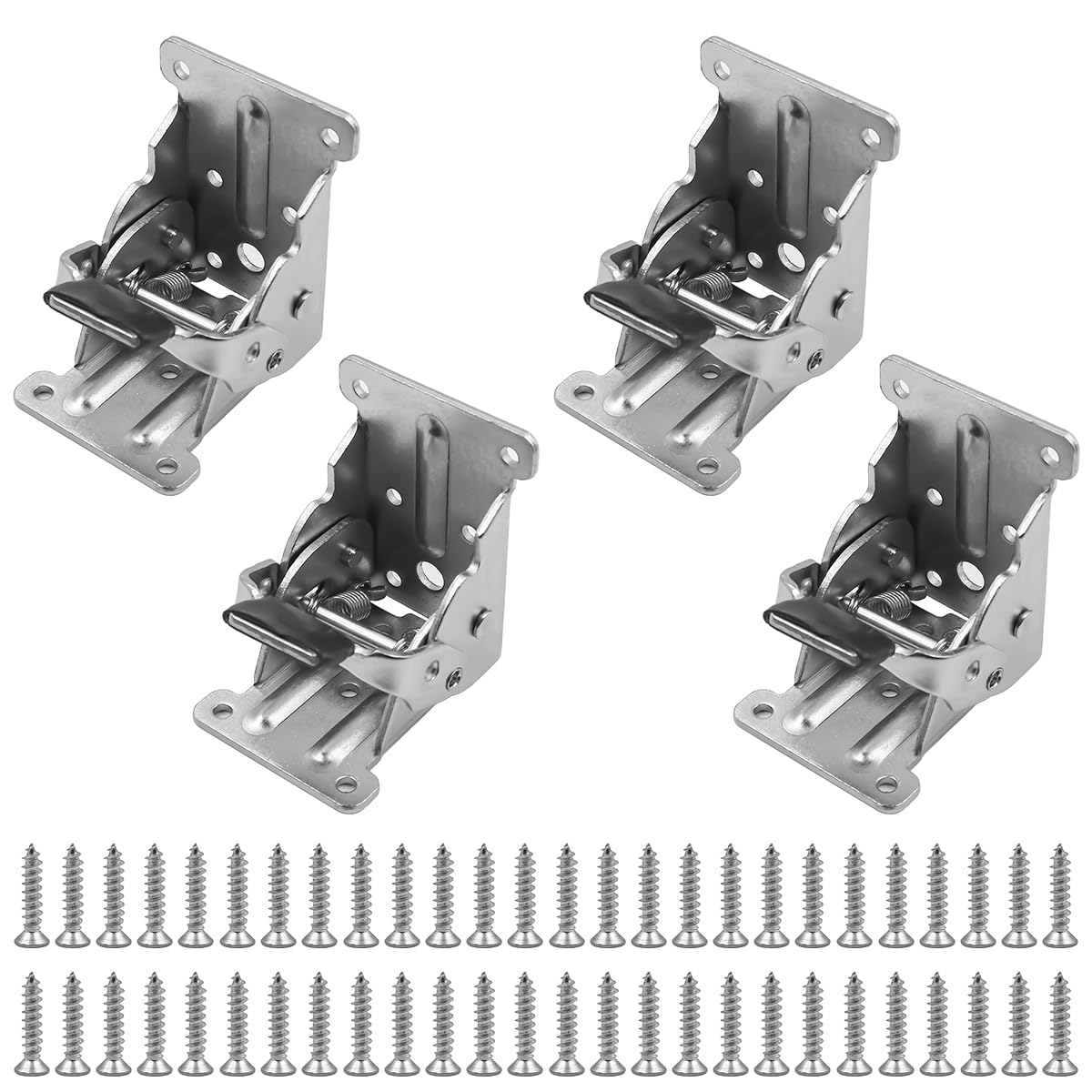 CENPEK 4PCS Folding Table Legs 90 Degree Foldable Furniture Leg Hinges Folding Desk Leg Brackets with Screws for Table Bed Leg Feet
