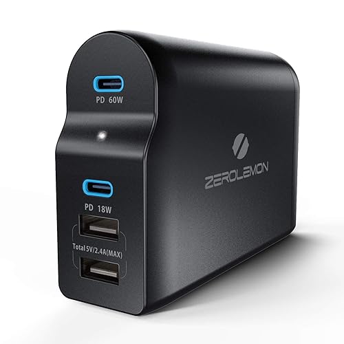 ZeroLemon 4-Ports USB C Charger with 60W and 18W PD Power Delivery