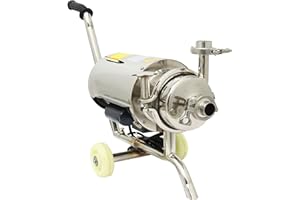 INTBUYING 3T/H Mobile Portable Centrifugal Pump Food Grade Stainless Steel for Liquid Beverage 0.75kw