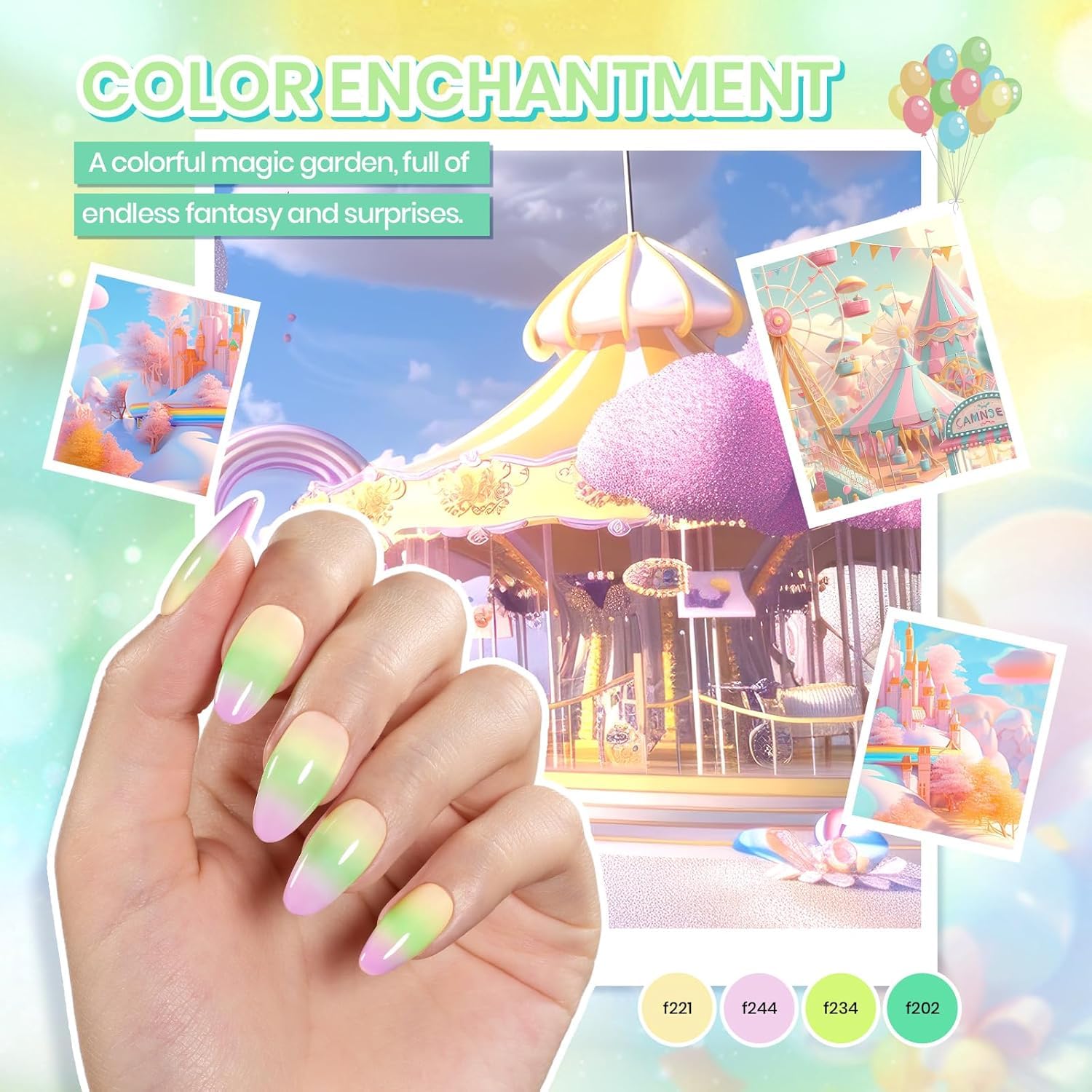 Beetles Gel Nail Polish Kit with U V Light - 80Pcs Color Enchantment 55 Colors Gel Polish Starter Kit with Base Top Coat DIY Nails Supply Stickers Manicure Tools Christmas Gift for Women Teens Girls