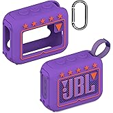 JCHPINE Silicone Cover Case for JBL Go 4 Ultra Portable Bluetooth Speaker, Protective Skin Holder for JBL Go 4 Pro Sound Bluetooth Speaker Accessories (Only Case) (Purple)