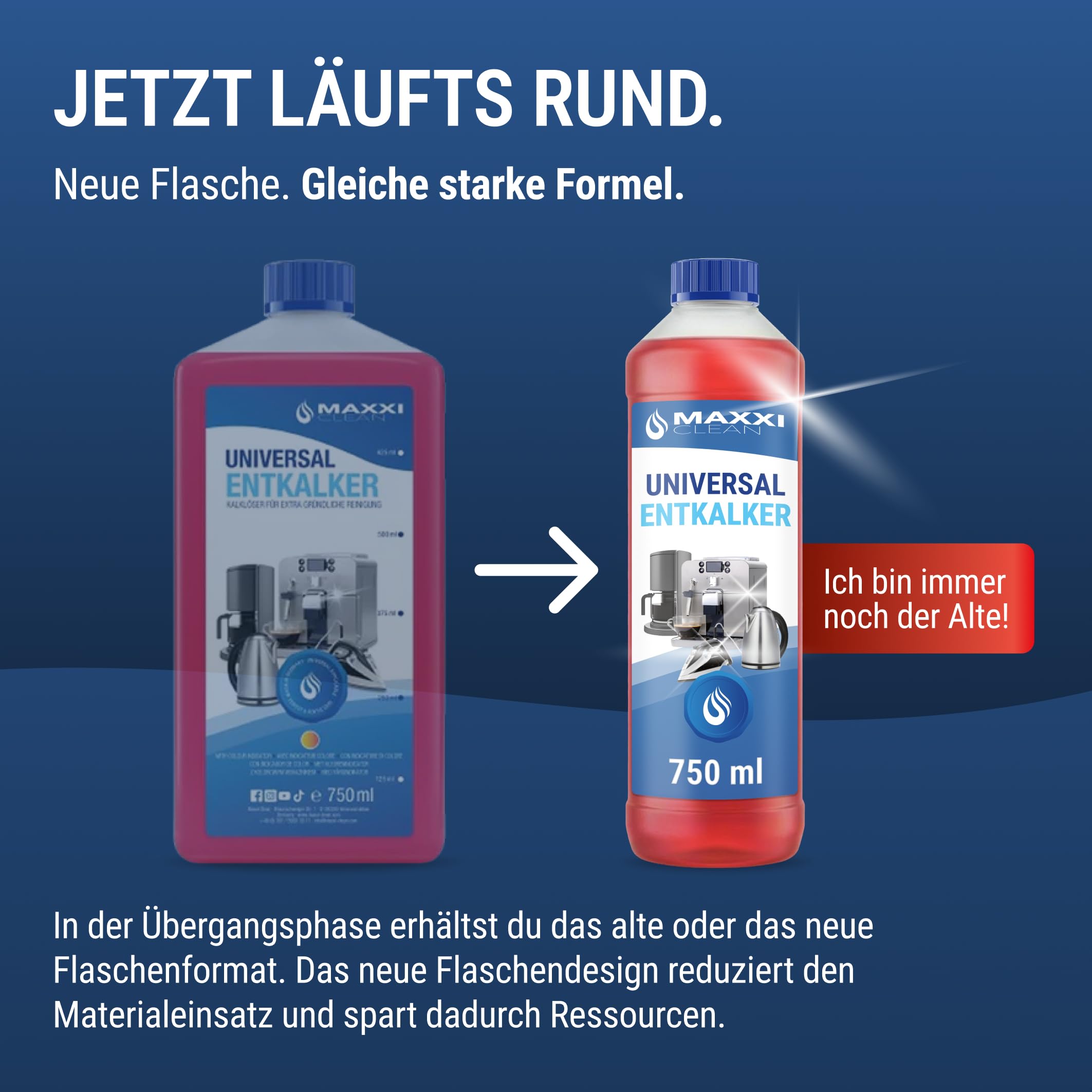 Maxxi Clean | 1x 750 ml Universal Entkalker Konzentrat für Kaffeemaschinen & Kaffeevollautomaten aller Typen | für 6 Entkalkungsvorgänge | universelle Gerätereinigung gegen Kalk und Verschmutzungen 2