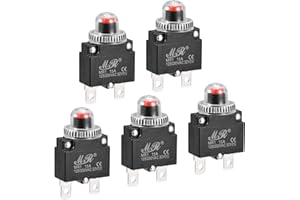 MECCANIXITY Circuit Overload Protector 15A AC125/250V DC32V Push Button Thermal Circuit Breaker for Air Compressor with Water