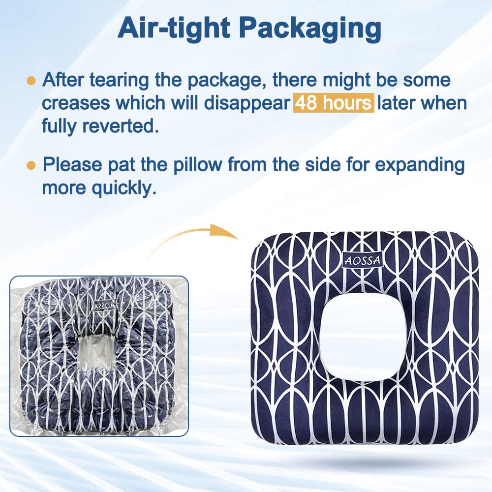AOSSA Hemorrhoid Cushion, Donut Pillow, Doughnut Bed Sore Butt Pregnancy Pillows for Sitting, Medical Tailbone Head Hip Ear Piercing Sciatica Post Surgery Chair Seat Pad