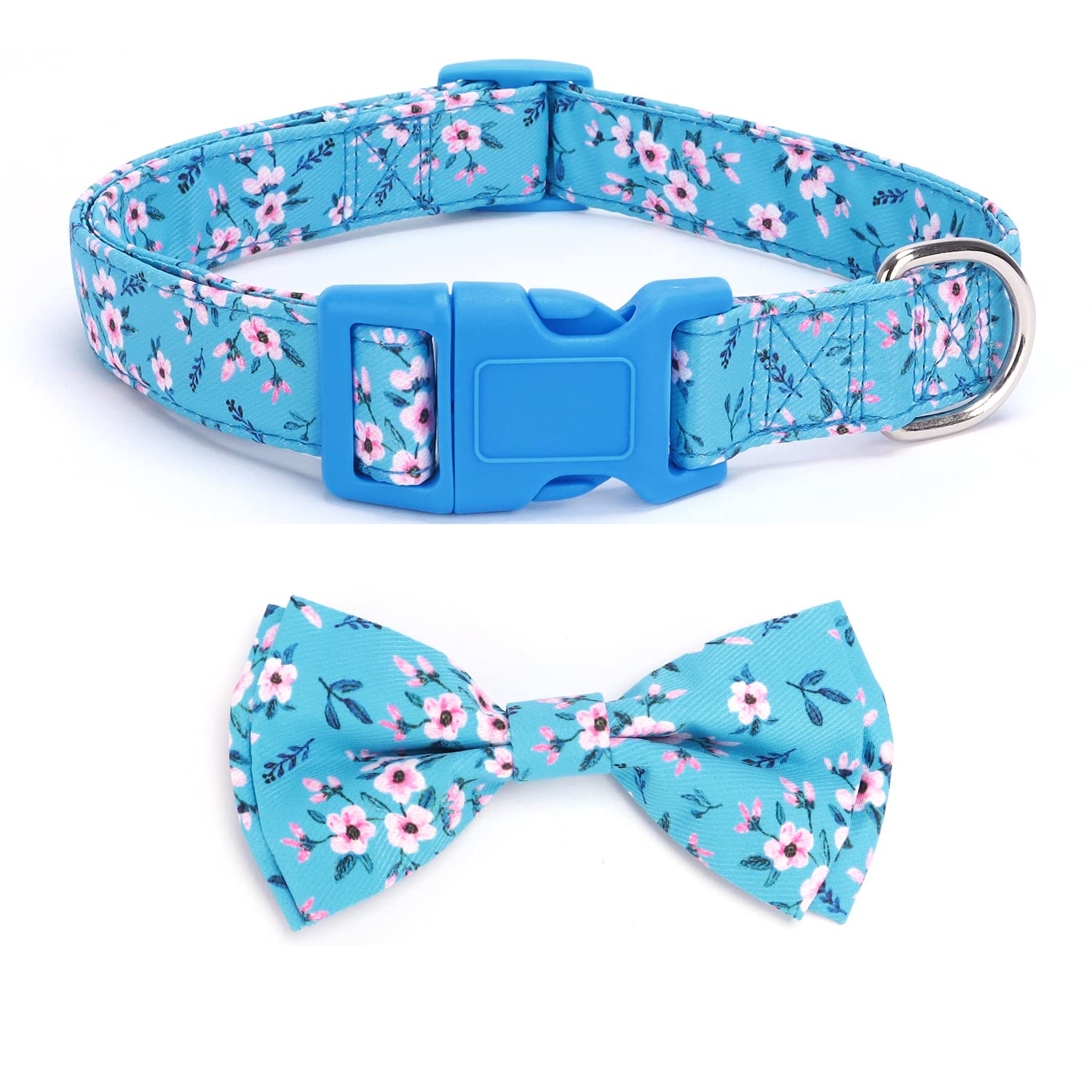 haoyueer Soft Comfy Bowtie Dog Collar,Detachable and Adjustable Bow Tie Collar,for Girl Female Small Medium Large Dogs (S, Light Blue1)