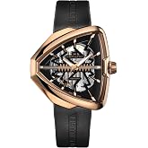 Hamilton Ventura Automatic Men's Watch, 42mm x 45mm Stainless Steel Case | Swiss Made, Black Dial Analog Watch, Water Resistance 50m, Sapphire Crystal, 3-Hand Movement, Rubber Strap