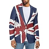 Suhoaziia Men's Suits Blazers Single-Breasted Vintage Slim Fit Dress Suit Jacket Long-Sleeved Outwears with Multi-Pocket