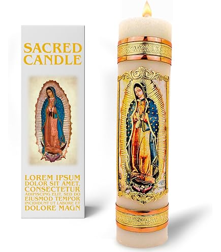 Amazon.com: Virgen de Guadalupe 8 Pack Set Religious Candles (Rose