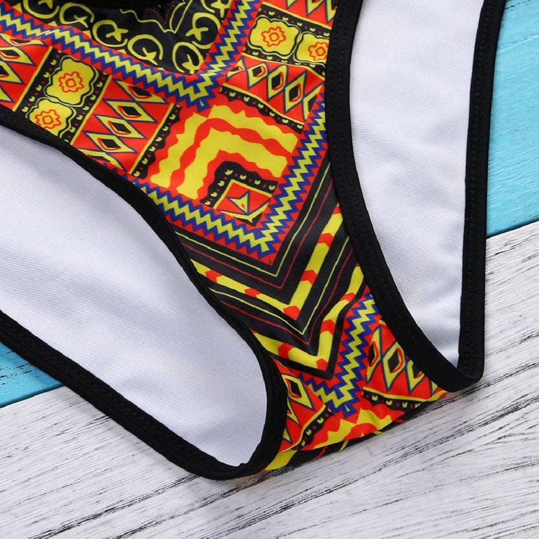 Rovinci Frauen Bademode African Print Bikini Set Bademode Push-Up gepolsterter BH Badeanzug