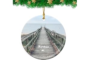 WEEKINO Fairhope Pier Alabama USA Christmas Ornament Travel Souvenir Personalized Christmas Tree Pendant Hanging Decoration