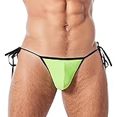 Panegy Men's Side Tie Swim Briefs Low Rise Thong Swimsuit Underwear Bikini Swimwear No Pads